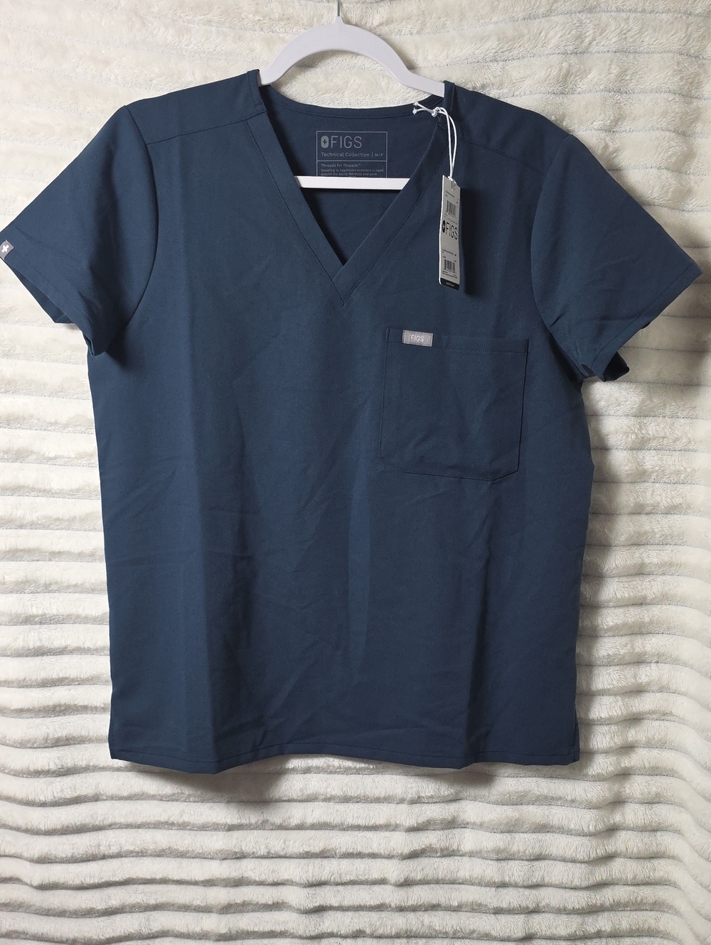 0412 FIGS Blue V-Neck Scrub Top